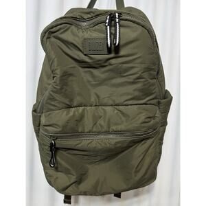 Bluzen Parachute Nylon Soft Backpack Olive Large Zipper Pockets